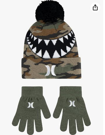 Hurley Boys' One and Only Beanie and Glove Set